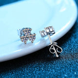 0.6 Carat Moissanite Stud Earrings D Ideal Cut Lab Created Diamond
