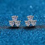 0.6 Carat Moissanite Stud Earrings D Ideal Cut Lab Created Diamond