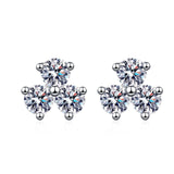 0.6 Carat Moissanite Stud Earrings D Ideal Cut Lab Created Diamond