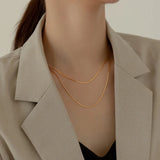 925 Sterling Silver Snakebone Chain Necklace C-XL288