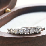 0.7CT D VVS1 Round Moissanite Ring 925 Sterling Silver Eternity Band