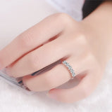 0.7ct Round Cut Zirconia Band Ring Tibetan Silver Jewelry