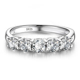 0.7ct Round Cut Zirconia Band Ring Tibetan Silver Jewelry