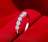 0.7ct Round Cut Zirconia Band Ring Tibetan Silver Jewelry