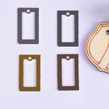 50pcs Copper Silver Rectangle Blank Stamp Charms for DIY Jewelry