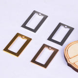 50pcs Copper Silver Rectangle Blank Stamp Charms for DIY Jewelry