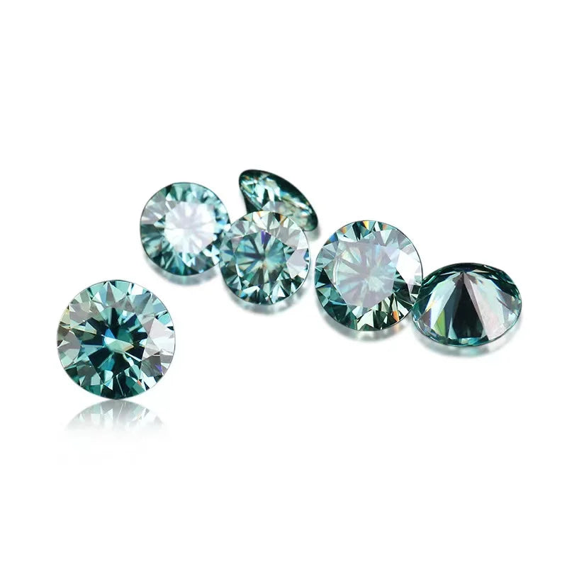 1ct Green VVS1 Moissanite Round Brilliant Cut