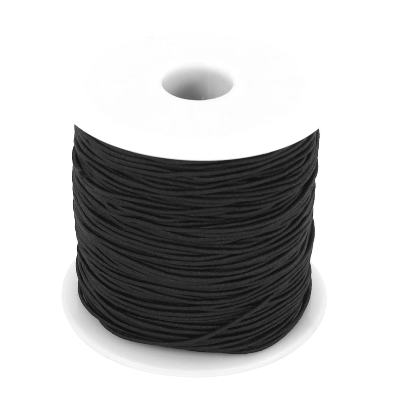 0.8 MM Leather Waxed Cord for DIY Jewelry Making, Black