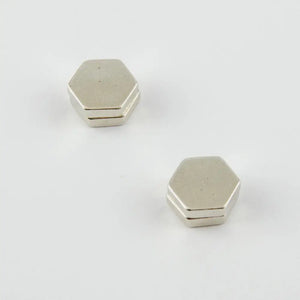 0.8 cm Hex Magnet Steel Earrings