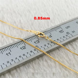 0.85mm 14KGF Box Chain Necklace, 20" Filled Chain