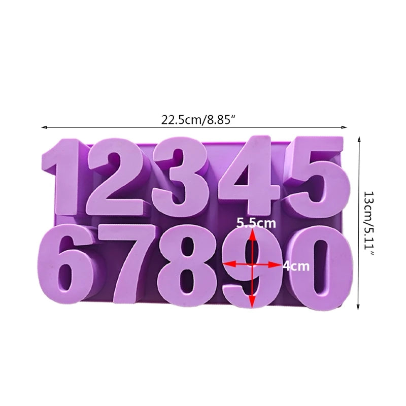 0-9 Arabic Numerals Epoxy Resin Mold DIY Craft Number Pendant Silicone Mould