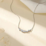 0.9ct Real Moissanite Necklace Diamond Smile Pendant