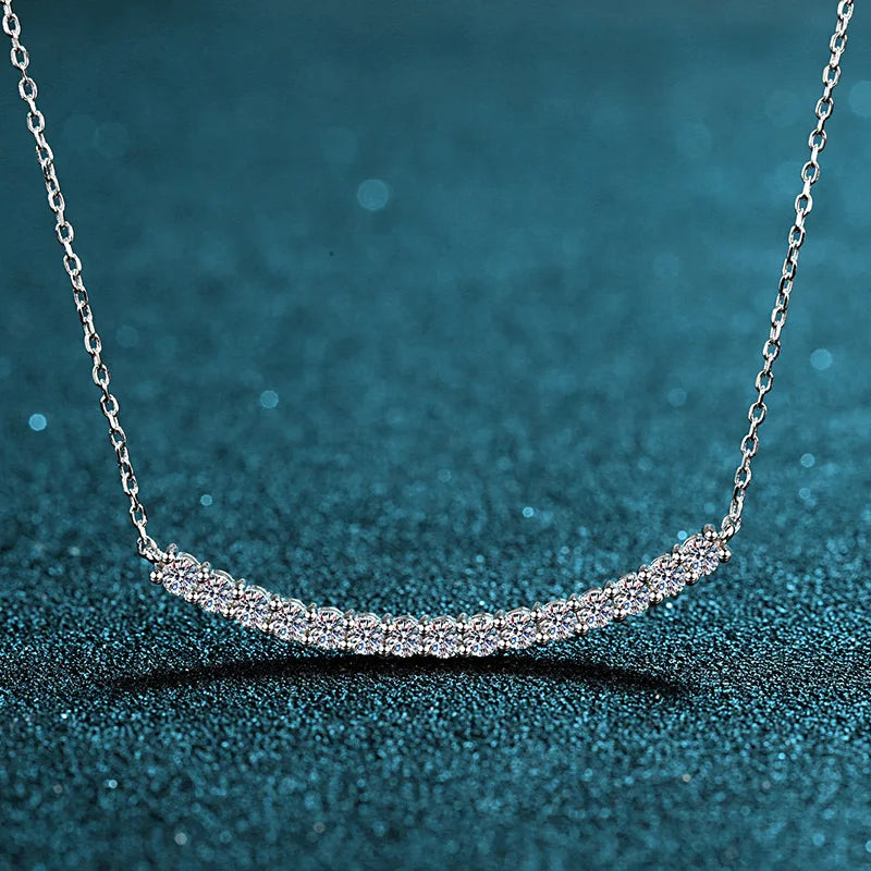 0.9ct Mosanne Stone Diamond Necklace 925 Sterling Silver Romantic Jewelry