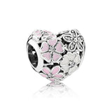 Heart-shaped Charm Bead 925 Sterling Silver Jewelry
