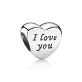 Heart-shaped Charm Bead 925 Sterling Silver Jewelry