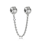 925 Silver Love Heart Safety Chain for Ladies