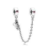 925 Silver Love Heart Safety Chain for Ladies