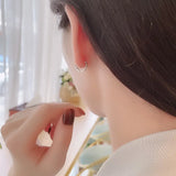 Retro Hollow Star Circles Earrings S925 Silver Charms