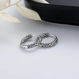 ZFSILVER S925 Silver Retro Peace Grain Dragon Head Earring