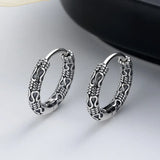 ZFSILVER S925 Silver Retro Peace Grain Dragon Head Earring