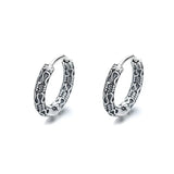 ZFSILVER S925 Silver Retro Peace Grain Dragon Head Earring