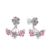 925 Silver Bows & Flower Earrings Women's Jewelry