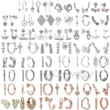 925 Silver Bows & Flower Earrings Women's Jewelry