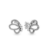 925 Silver Bows & Flower Earrings Women's Jewelry