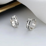 ZFSILVER S925 Silver Retro Cross Earring Charm Men Women