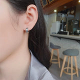 ZFSILVER S925 Silver Retro Cross Earring Charm Men Women