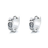 ZFSILVER S925 Silver Retro Cross Earring Charm Men Women