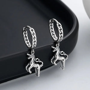 S925 Silver Unicorn Dangle Earring Charms for Women