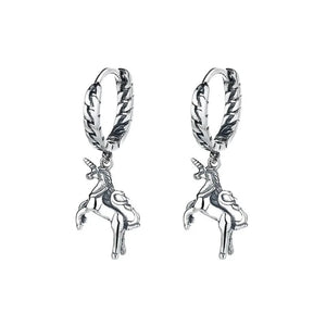 S925 Silver Unicorn Dangle Earring Charms for Women