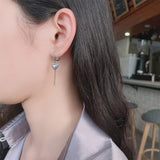 ZFSILVER S925 Silver Retro Tassel Heart Earrings for Women