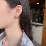 ZFSILVER S925 Silver Retro Pray Double Hands Earrings Charms