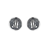 ZFSILVER S925 Silver Retro Pray Double Hands Earrings Charms