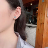 ZFSILVER S925 Silver Retro Pray Double Hands Earrings Charms
