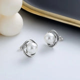 ZFSILVER S925 Silver Pearl Square Earring for Women