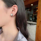 ZFSILVER S925 Silver Pearl Square Earring for Women