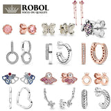 925 Silver Earrings Original Logo Autumn Signature Collection Women's Jewelry
