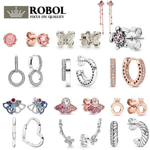 925 Silver Earrings w/ Original Logo Autumn Signature Collection Women's Jewelry