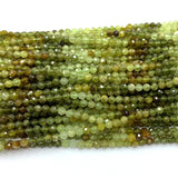 Yellow Green Tsavorite Faceted Round Beads Natural Crystal Jewelry DIY