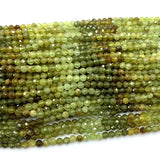 Yellow Green Tsavorite Faceted Round Beads Natural Crystal Jewelry DIY