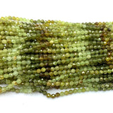 Yellow Green Tsavorite Faceted Round Beads Natural Crystal Jewelry DIY