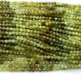 Yellow Green Tsavorite Faceted Round Beads Natural Crystal Jewelry DIY