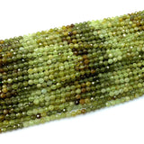 Yellow Green Tsavorite Faceted Round Beads Natural Crystal Jewelry DIY