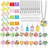Colorful Bear Lollipop Pendant Charm for DIY Jewelry Making
