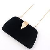 Velvet Evening Clutch Bag Crossbody Party Prom Wedding Purse