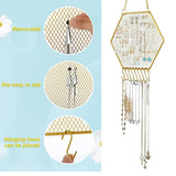 Hexagon Metal Grid Shape Earring Holder Wall Hanging Jewelry Display Stand