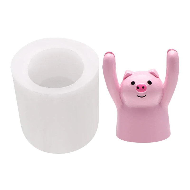 Pig Shaped Candle Resin Mold Aromatherapy Plaster Silicone Mould